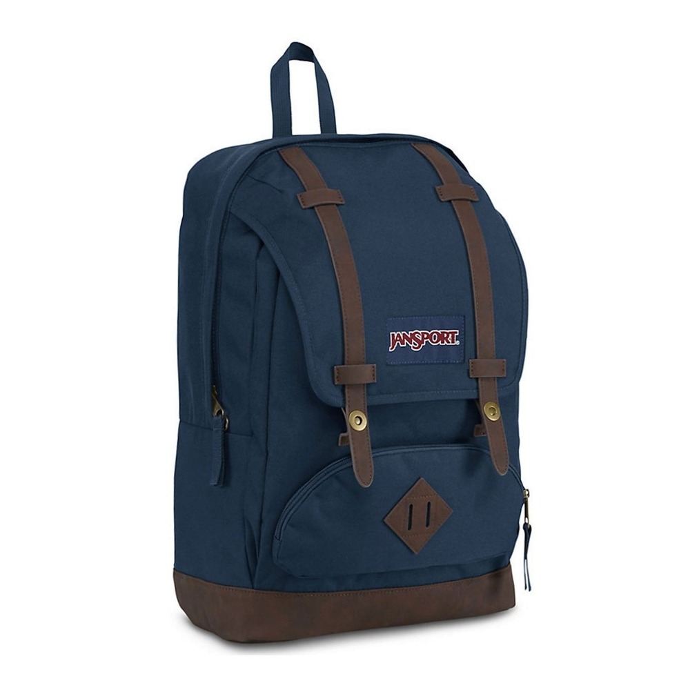 JanSport Cortlandt Laptop Backpack Black 15" Laptop School Travel Daypack, Navy